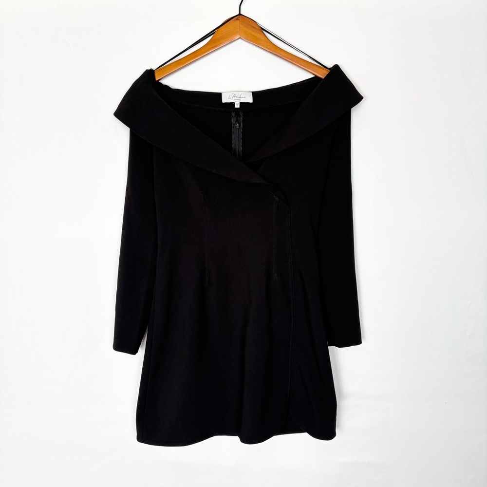L'Academie Indra Mini Dress in Black Mini Long Sleeve Black Size‎ S
